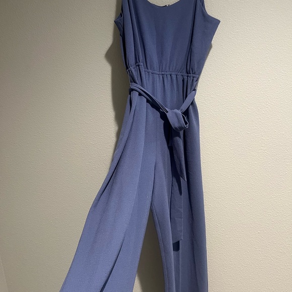 Blue Sleeveless Spaghetti Strap Jumpsuit - Picture 2 of 6